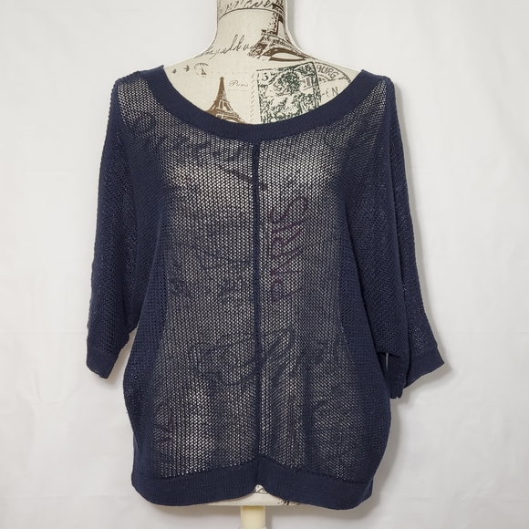 LOFT Mesh Batwing Pullover Top Sz. S - Picture 2 of 6